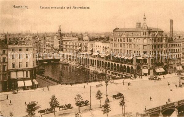 Hamburg Reesedammbrücke und Alsterarkaden