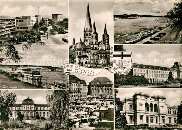 Bonn Rhein Bundeshaus Rheinbrücke Schloss Poppelsd