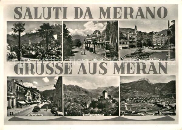 Meran Merano Panorama Promenade Kurhaus Pfarrturm Fr