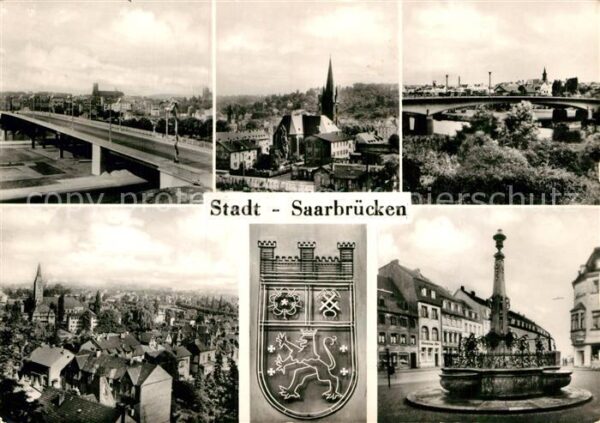Saarbruecken Teilansichten Wappen Brunnen