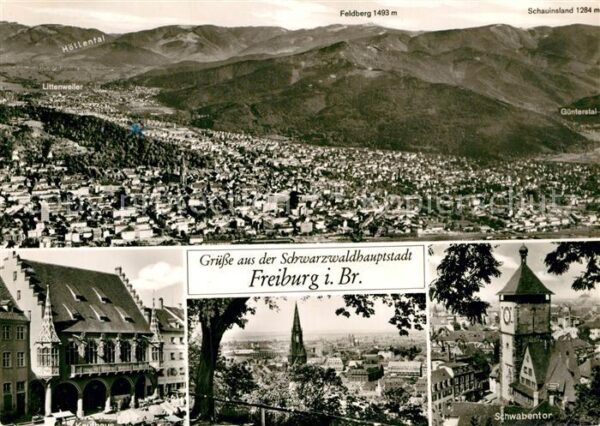 Freiburg Breisgau Fliegeraufnahme Histor Kaufhaus Münster