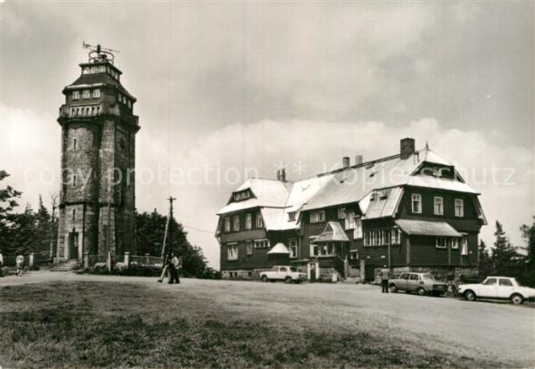 Wildenthal Eibenstock Aussichtsturm und Berghotel auf dem Aue