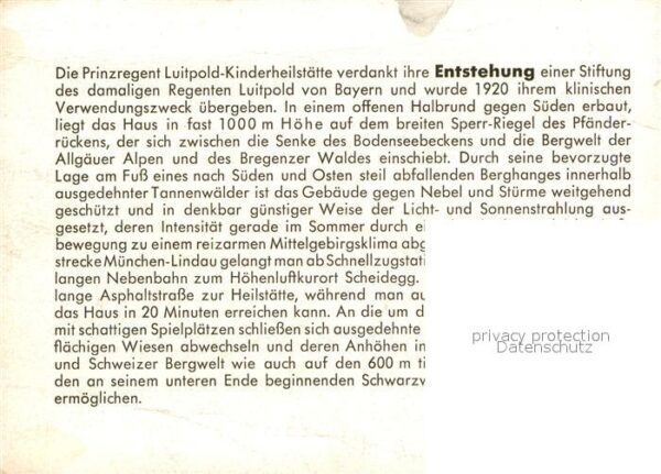 Scheidegg Allgaeu Prinzregent Luitpold Kinder Heilstätte – Bild 2