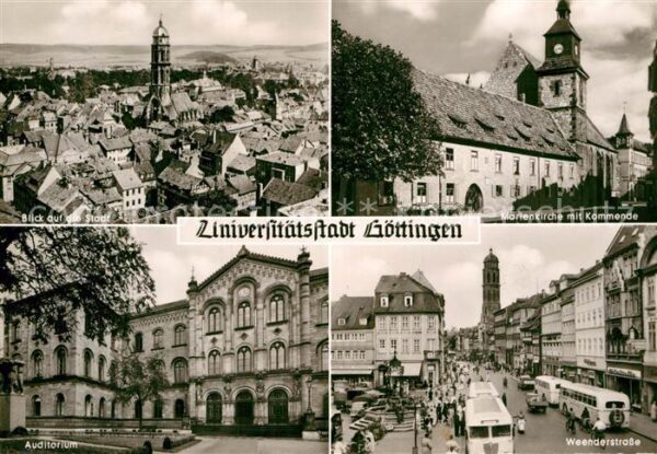 Goettingen Niedersachsen Stadtblick Marienkirche mit Kommende Au