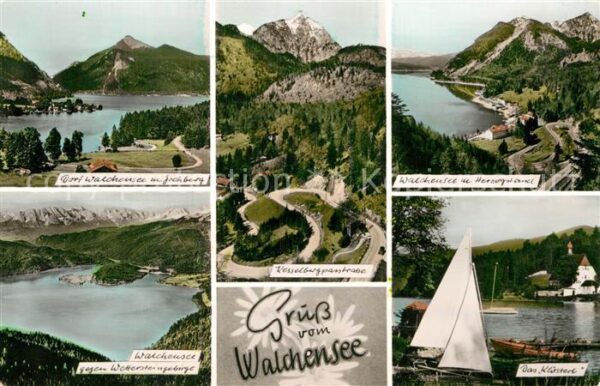 Walchensee Seepartien mit Jochberg Wettersteingebi