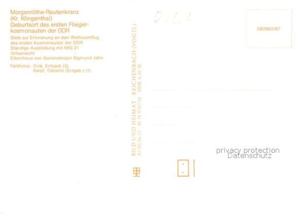 Morgenroethe-Rautenkranz Geburtsort Kosmonaut Siegmund Jähn – Bild 2