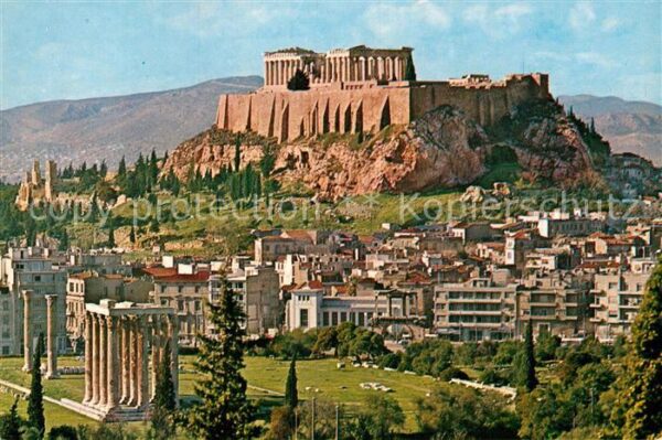 Athen Griechenland Jupitertempel und Akropolis