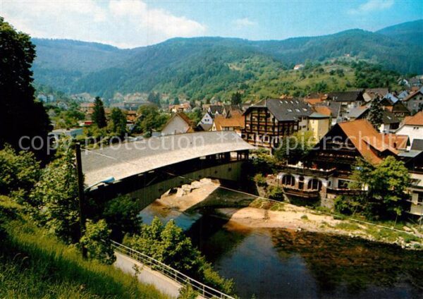 Forbach Baden Holzbrücke über die Murg