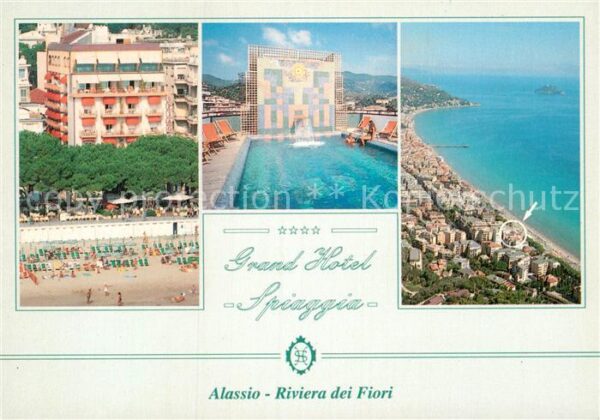 ALASSIO Savona Liguria IT Grand-Hotel Strand Fliegeraufnahme