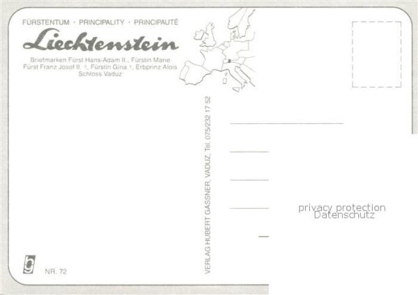 Liechtenstein  Fürstentum Briefmarken Schloss Vaduz – Bild 2