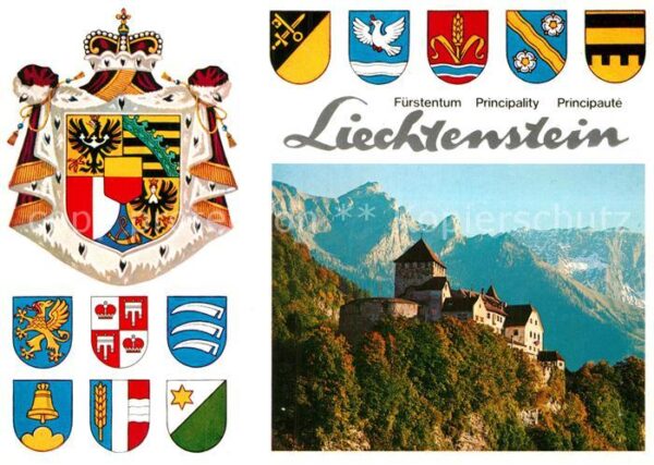 Liechtenstein  Fürstenturm Schloss Vaduz Wappen