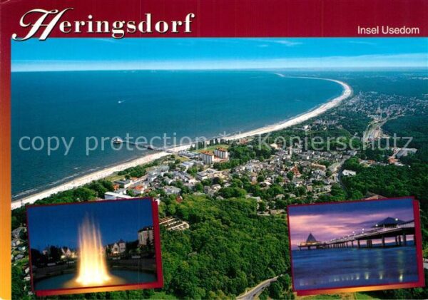 Heringsdorf Ostseebad Usedom Fliegeraufnahme mit Strand und Seebrück