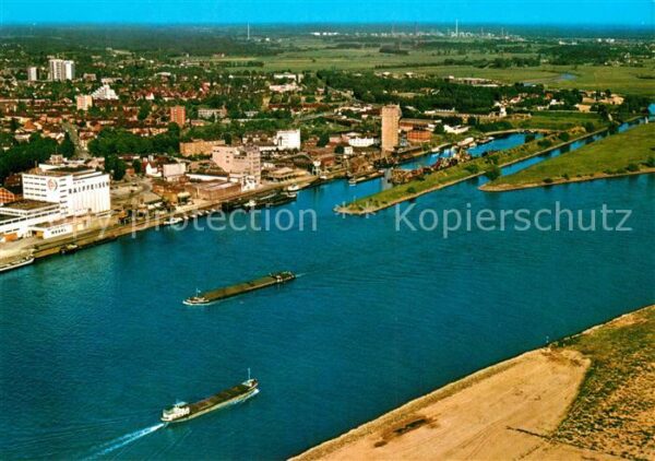Wesel Rhein Fliegeraufnahme Mündung der Lippe in de