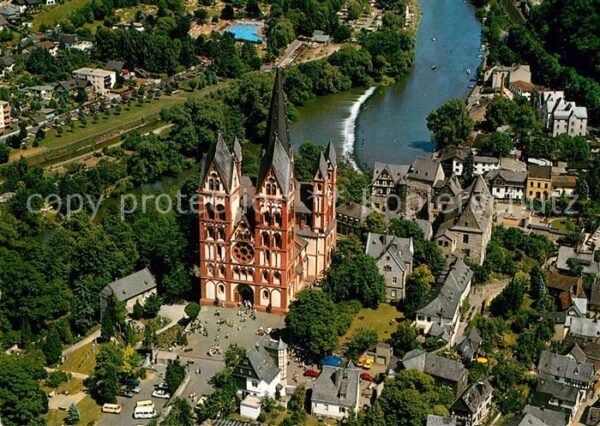 Limburg Lahn Fliegeraufnahme mit Dom Lahnpartie