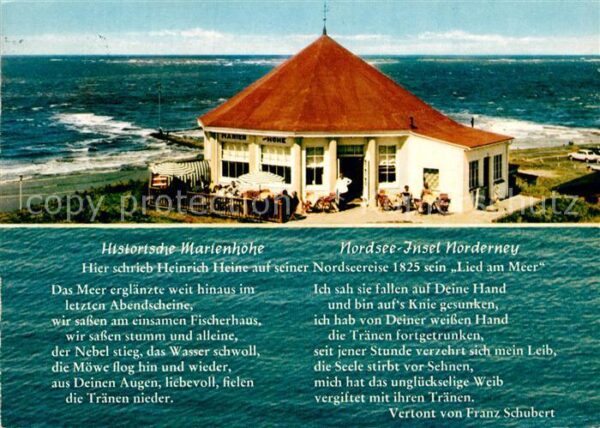 Norderney Nordseebad Marienhöhe Lied am Meer von Heinrich He