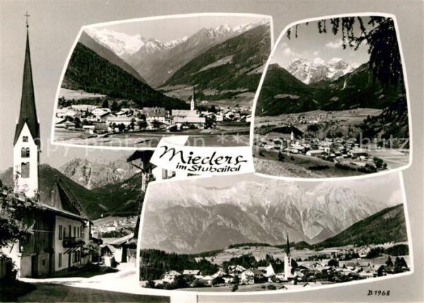Mieders Tirol Fliegeraufnahme Kirchenpartien