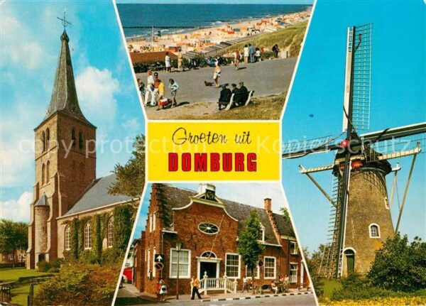 Domburg Kirche Strand Windmühle Ortsmotiv