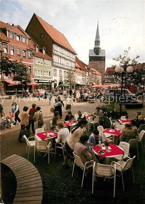 Osterode Harz Fussgängerzone Kornmarkt Strassencafe