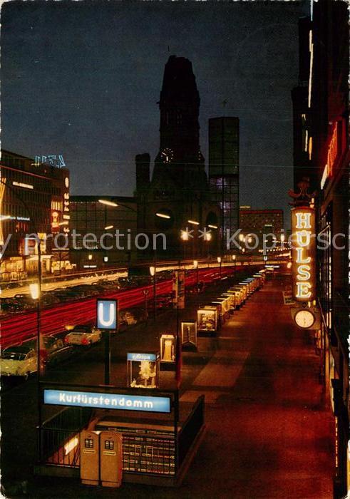 Berlin Kurfürstendamm mit Gedächtniskirche Nac