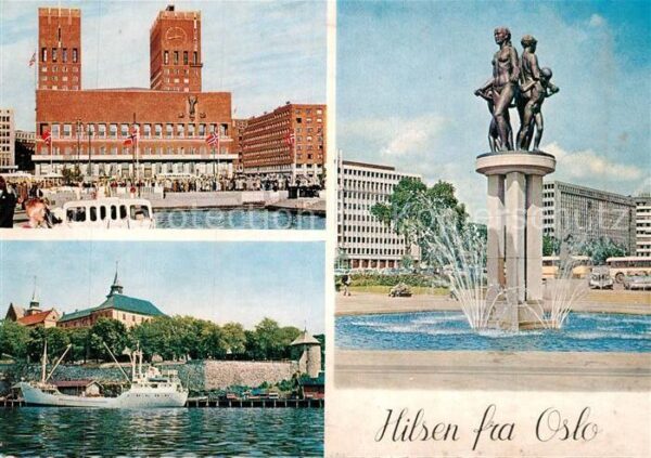 Oslo Norwegen Radhuset Akershus Festning Familiegrupp