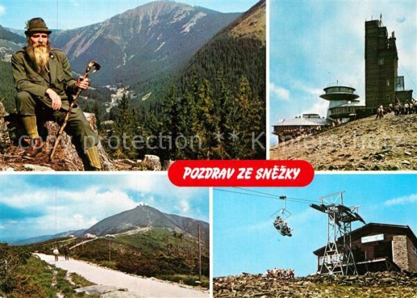 Snezka Schneekoppe Wanderer Meteorologische Station Bergre