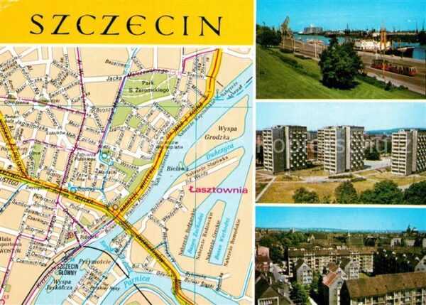 Szczecin Stettin Port na Odrze Zabudowa rejonu alei Wyzw