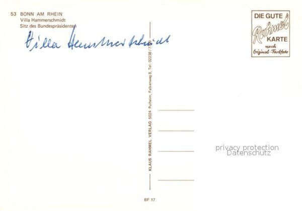 Bonn Rhein Villa Hammerschmidt Sitz des Bundespräs – Bild 2