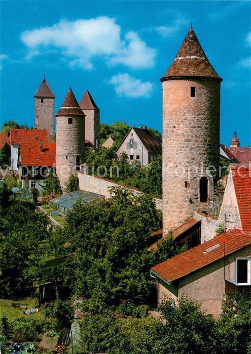 Dinkelsbuehl Wehrtürme Stadtmauer