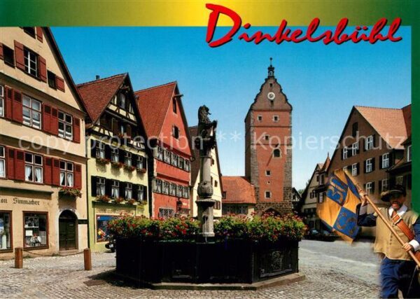 Dinkelsbuehl Löwenbrunnen Altstadt Turm 1000jährige