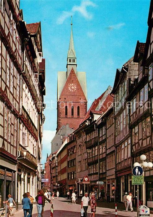 Hannover Kramerstrasse mit Marktkirchen Fussgäng