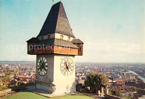 Graz Steiermark Uhrturm Stadtblick
