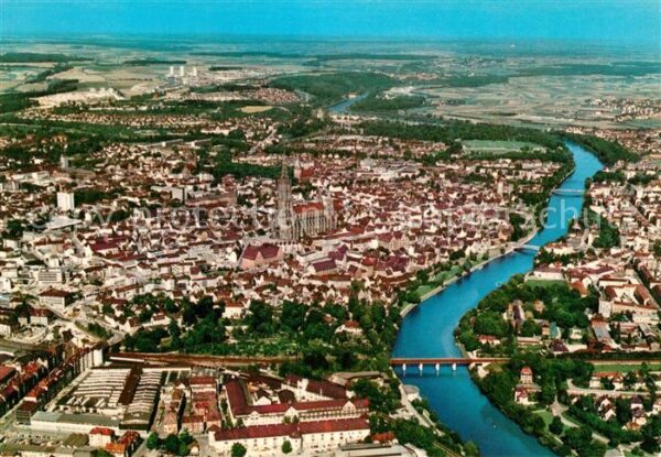 Ulm Donau Fliegeraufnahme mit Ulmer Münster