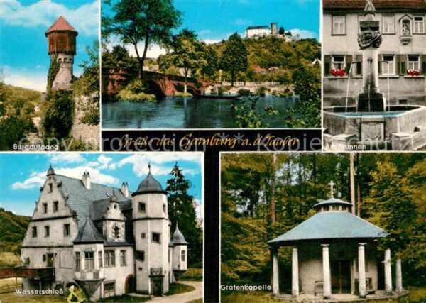 Gamburg Burgaufgang Brunnen Wasserschloss Grafe