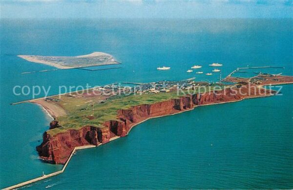 Helgoland Insel und Düne Fliegeraufnahme