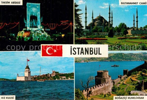 Istanbul Constantinopel Taksim Abidesi Sultanahmet Camii Kiz Ku
