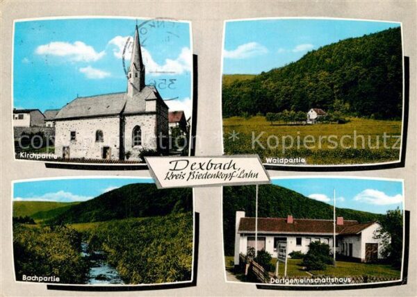 Dexbach Kirche Waldpartie Bach Dorfgemeindehaus