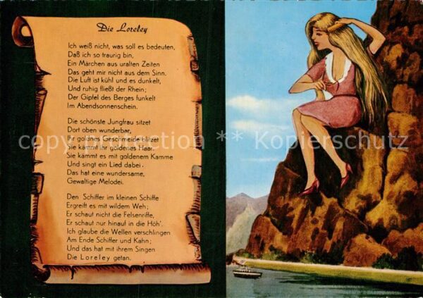Loreley Lorelei Liedtext Illustration