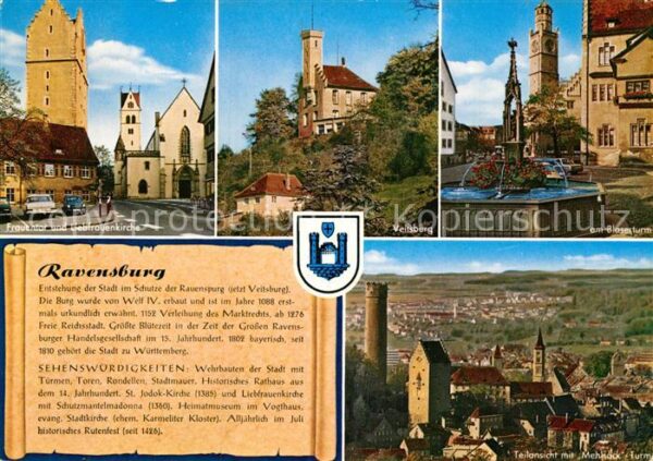 Ravensburg Wuerttemberg Frauentor Liebfrauenkirche Veitsburg Br