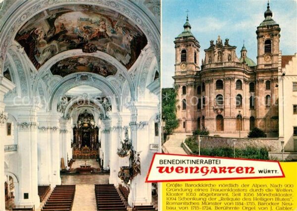 Weingarten Wuerttemberg Benediktinerabtei Kircheninneres