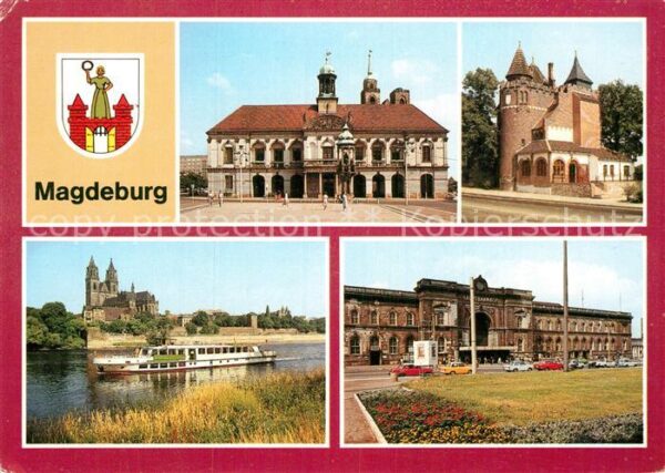 Magdeburg Rathaus Lukasklause Domblick Hauptbahnh