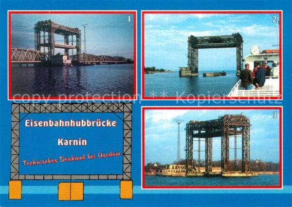 Usedom Eisenbahnbrücke Karnin hist Aufnahme 19