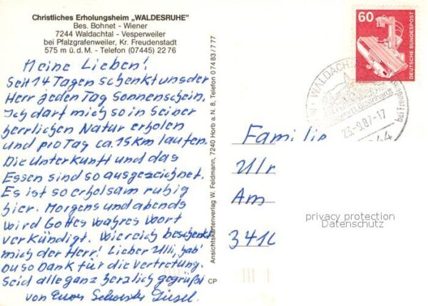 Vesperweiler Christl Erholungsheim Waldesruhe Fliege – Bild 2