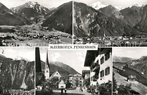 Mayrhofen Zillertal Penkenbahn Ortspartie Fliegeraufnahme