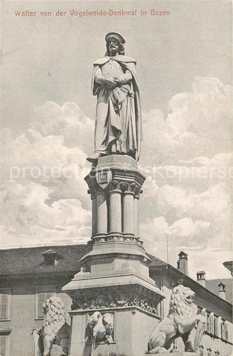 Bozen Suedtirol Walter von der Vogelweide Denkmal