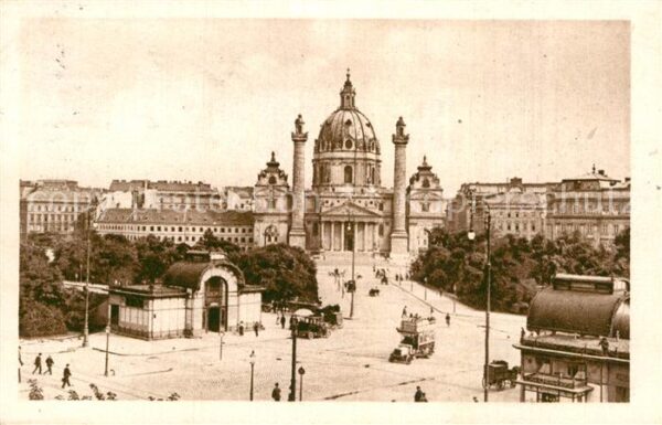 Wien Karlsplatz mit Karlskirche