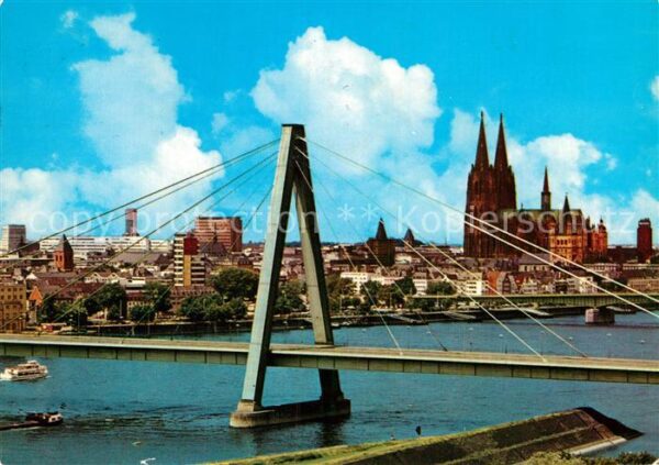 Koeln Rhein Severinsbrücke Dom