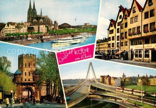 Koeln Rhein Rheinufer Martinswinkel Severinstor Brü