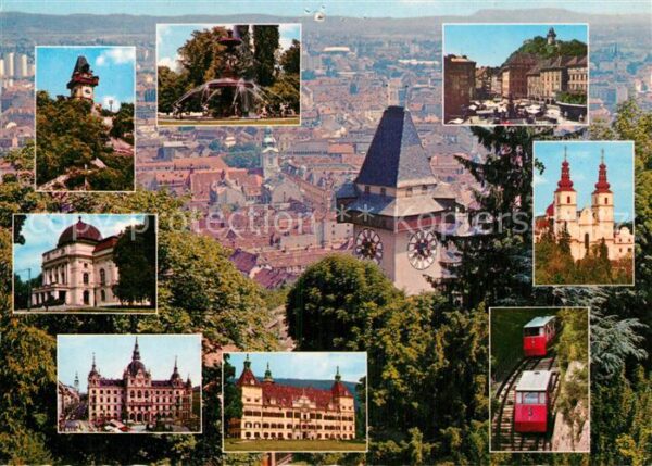 Graz Steiermark Zahnradbahn Kirche Brunnen Schloss