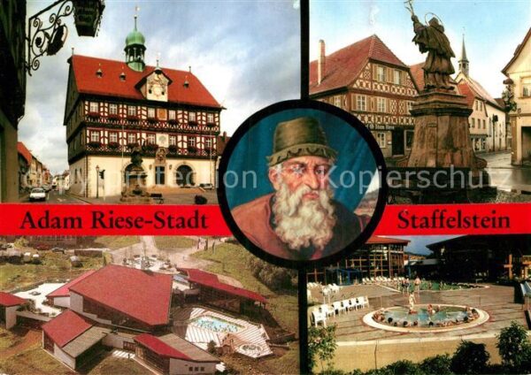 Bad Staffelstein Rathaus Adam Riese Denkmal Brunnen Ther