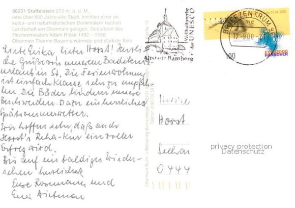 Bad Staffelstein Rathaus Adam Riese Denkmal Brunnen Ther – Bild 2